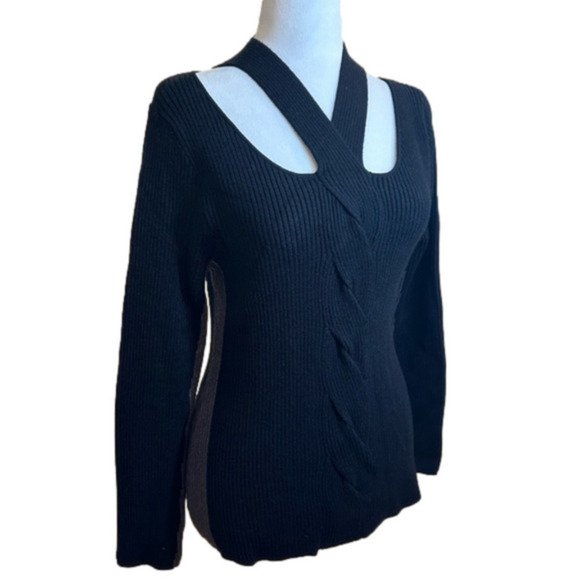 Liverpool Los Angeles Women’s Cable Twist Sweater black & grey size M - Picture 1 of 9